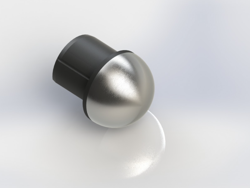 Kugelförmiger Handlaufabschluss aus Edelstahl